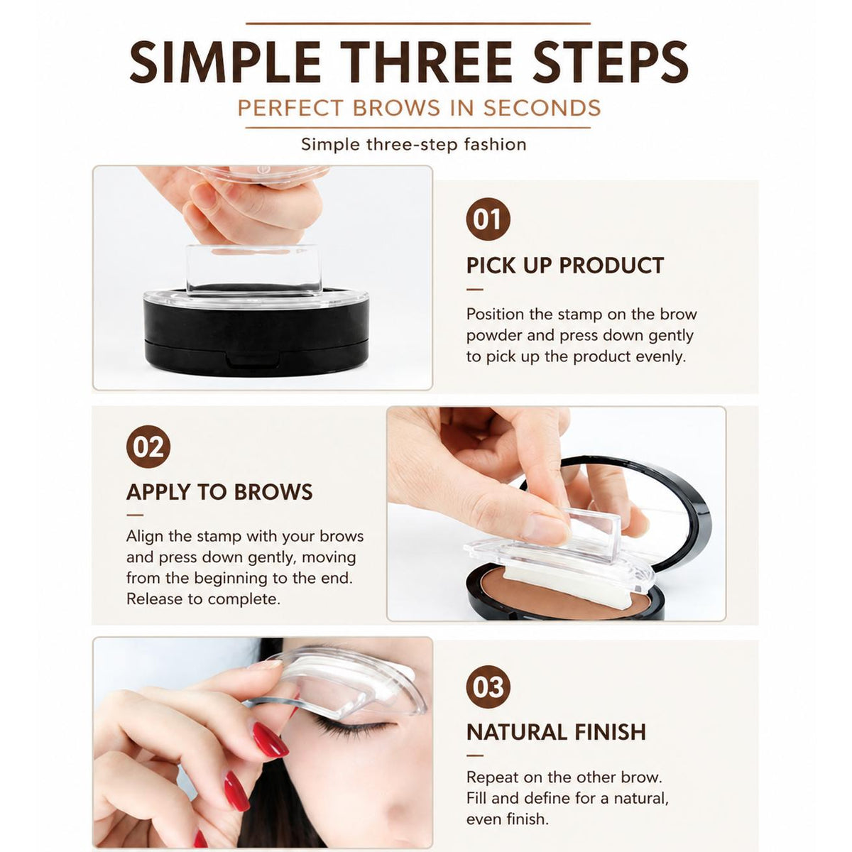 VICAFUCI Instant Eyebrow Stamp Kit with 3 Stencils - image 7