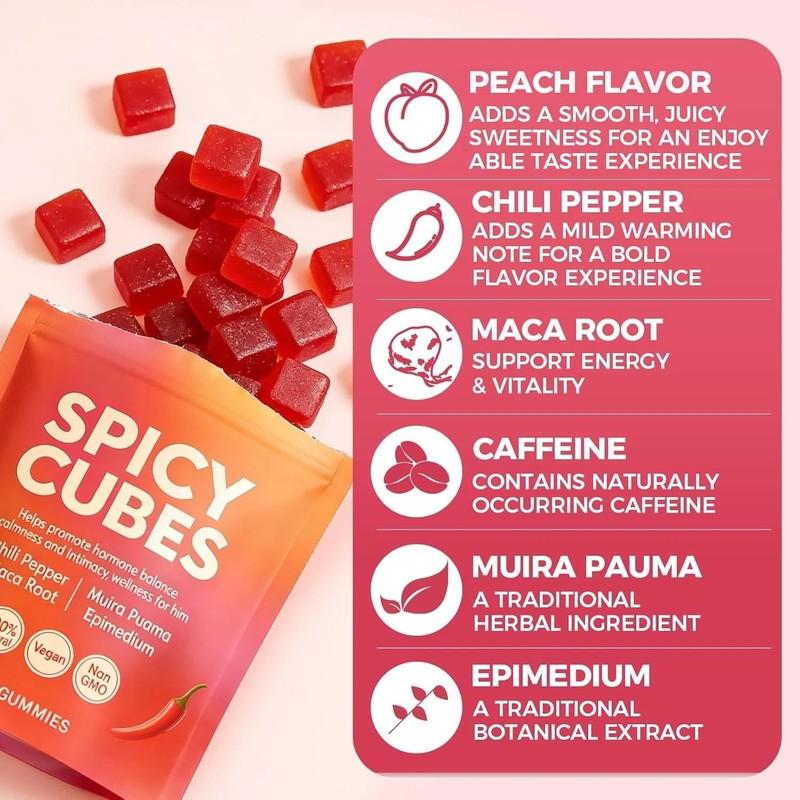 VICAFUCI Spicy Peach Botanical Gummies – Maca & Herbal Blend, 30 Gumm - image 4