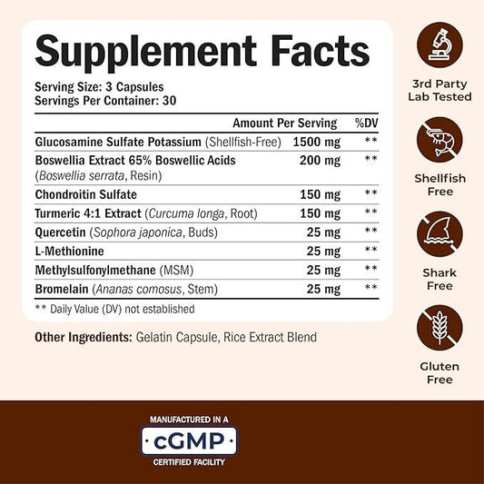 VICAFUCI Glucosamine, Chondroitin, Turmeric & MSM Complex – 90 Capsul - image 2