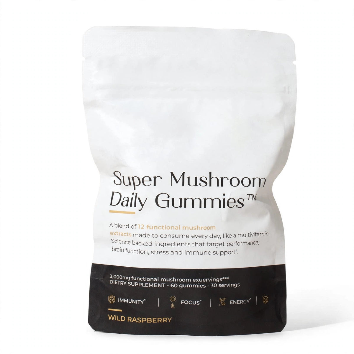 Super Mushroom Daily Gummies Immunity Focus Energy Blend – 60 Gummies