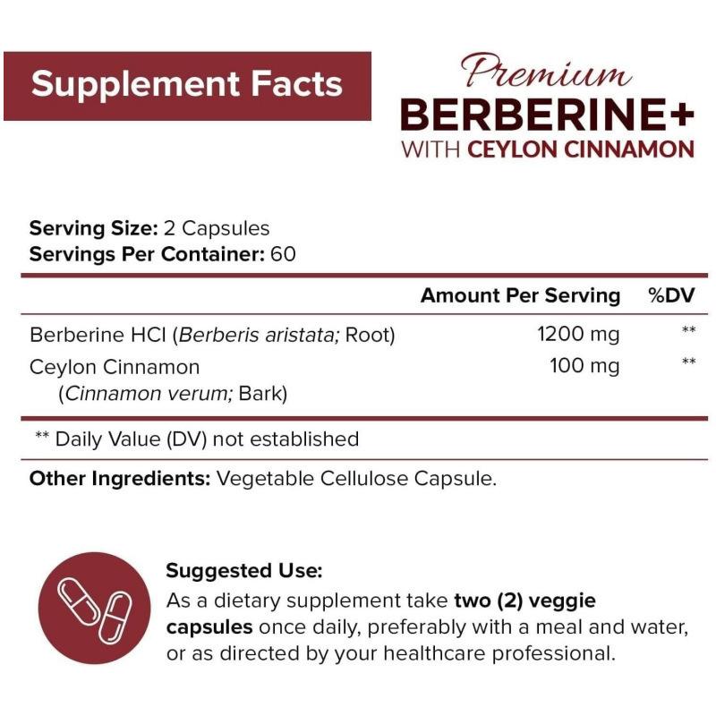 VICAFUCI Berberine HCl 1200mg with Ceylon Cinnamon - image 6
