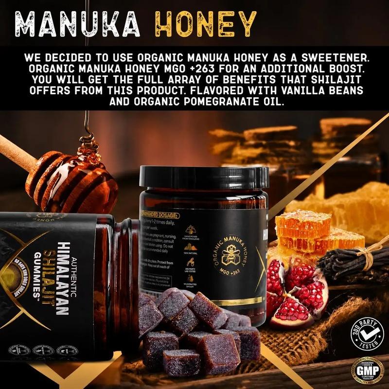 VICAFUCI Himalayan Shilajit & Manuka Honey Gummies Vanilla & Honey, 3 - image 3