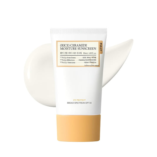 FULLY FULLY Rice Ceramide Moisture Sunscreen, SPF 50, No White Cas - image 1