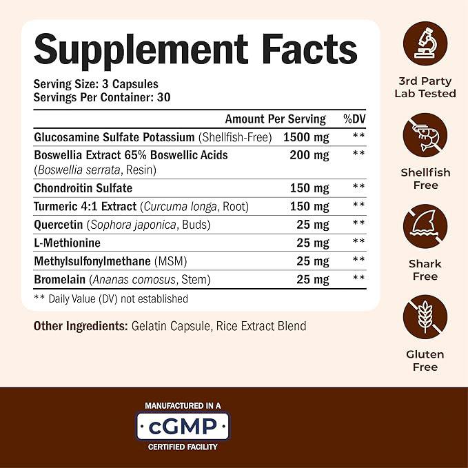 VICAFUCI Glucosamine, Chondroitin, Turmeric & MSM Complex – 90 Capsul - image 2