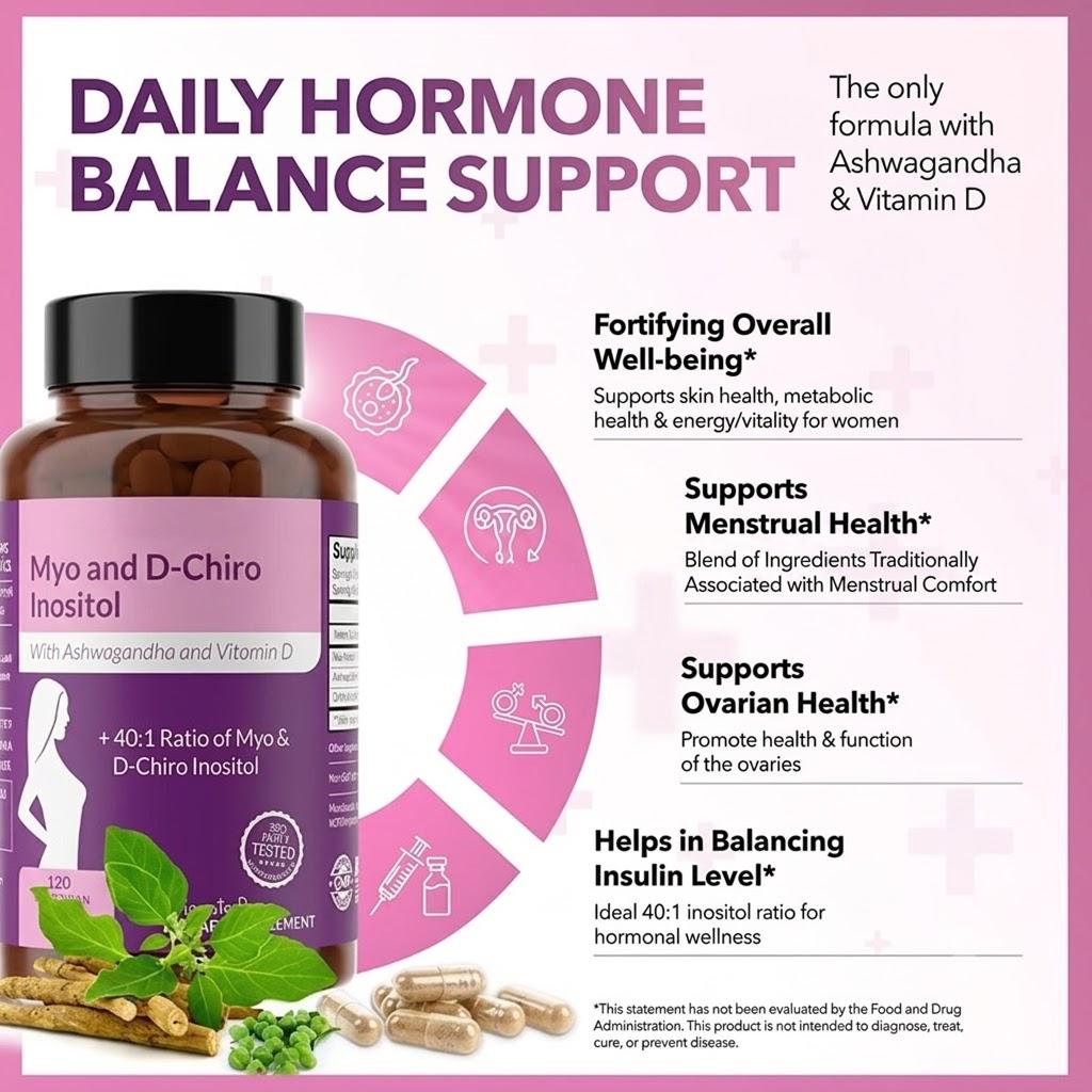 YiaknisUK D-Chiro Inositol & Folic Acid Complex – 120 Capsules - image 2