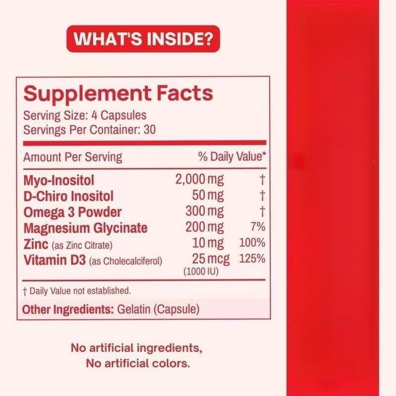 VICAFUCI Women’s Myo & D-Chiro Inositol Complex – 120 Capsules - image 4