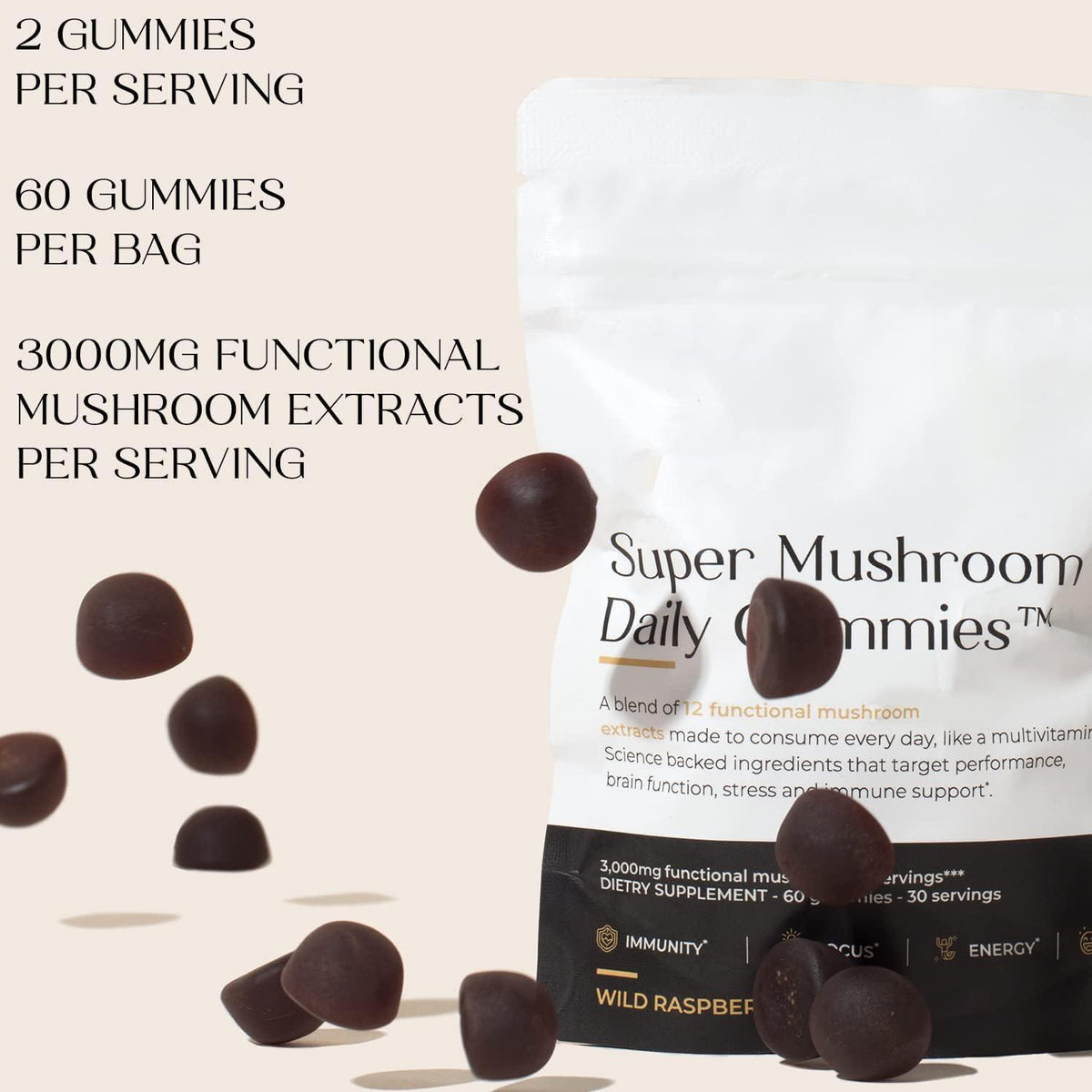 VICAFUCI Super Mushroom Daily Gummies – 60 Gummies, 30-Day Supply - image 3