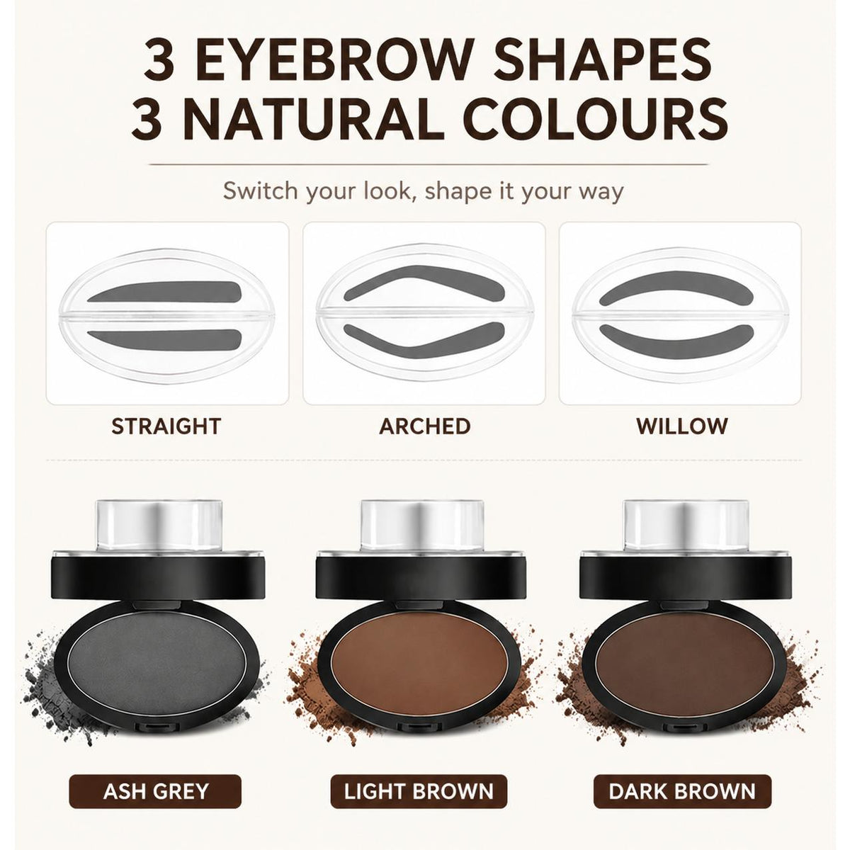 VICAFUCI Instant Eyebrow Stamp Kit with 3 Stencils - image 6