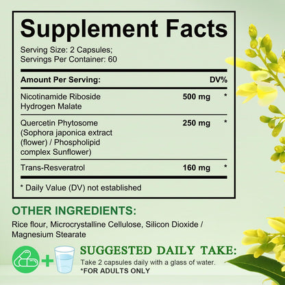 YiaknisUK Nicotinamide Riboside Complex with Quercetin & Resveratrol 1 - image 4