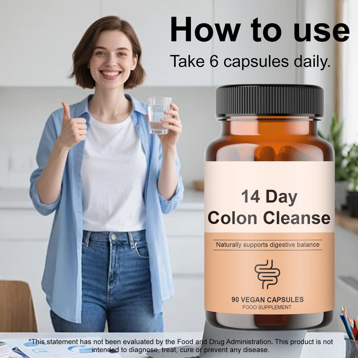 VICAFUCI 14 Day Colon Cleanse Herbal Formula – 3-Pack, 270 Vegan Caps - image 2