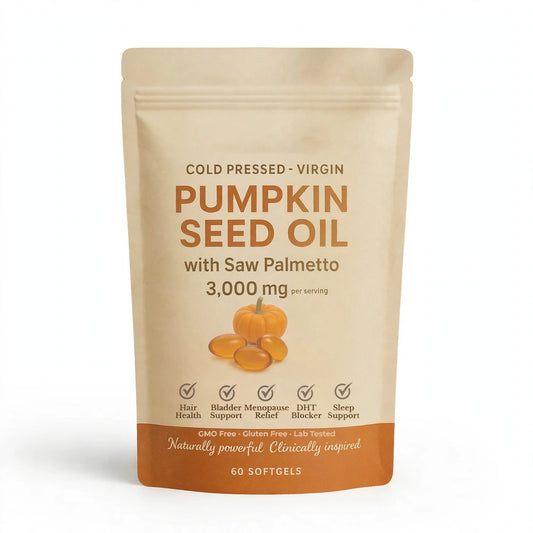 Pumpkin Seed Oil Saw Palmetto Cold-Pressed Prostate – 60 Softgels