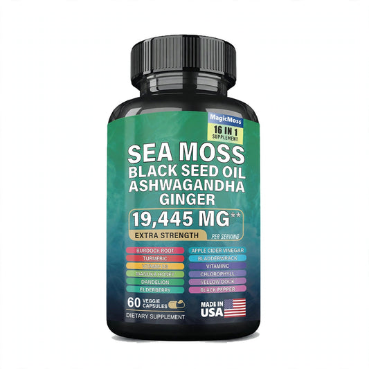 MagicMoss Sea Moss 16-in-1 Complex Minerals Wellness – 60 Capsules