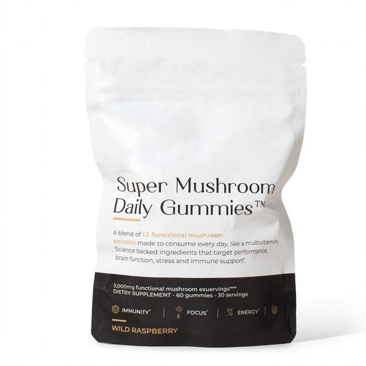 Super Mushroom Daily Gummies Immunity Focus Energy Blend – 60 Gummies